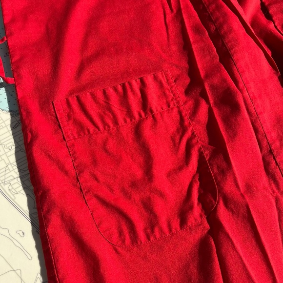 Vintage Red Plain Blossoms Embroidered Kimono - Picture 3 of 4